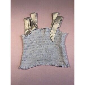 Katie J NYC Smocked Blue Came Top Girls Youth Size Extra Small